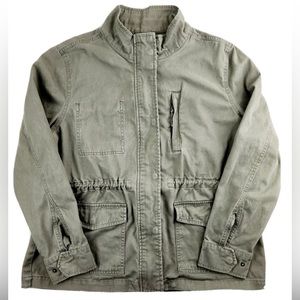 ANA Large Army Green Jacket Coat Cinch Waist  | Vintage military style